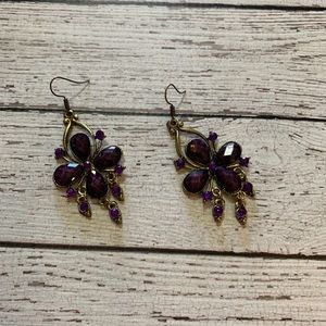 Purple Dangly Earrings